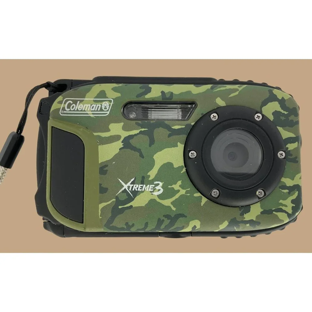 Coleman Xtreme3 Waterproof Digital Camera 720P HD Camo Battery SD Card